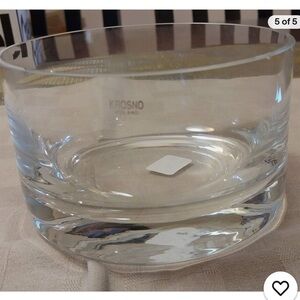 Crate & Barrel Krosno Polish Crystal 5” high thick sham bowl
